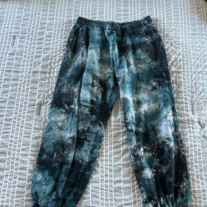 Jogger Pants in Teal and Black